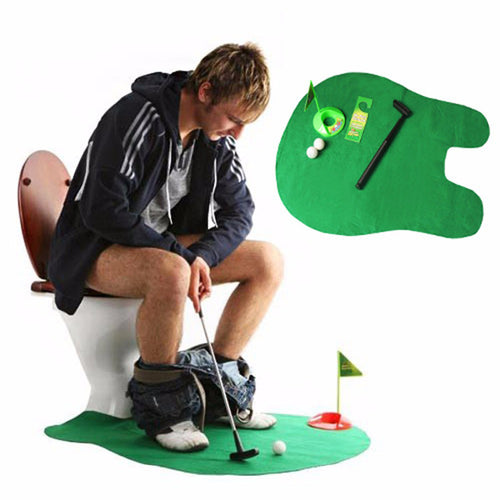 Potty Putter Toilet Putting Mat Golf Game for Bathroom