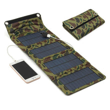 Foldable USB Solar Power Bank for Outdoor Travelers.